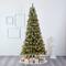 9ft. Pre-Lit Frosted Swiss Pine & Berries Artificial Christmas Tree with Clear LED Lights